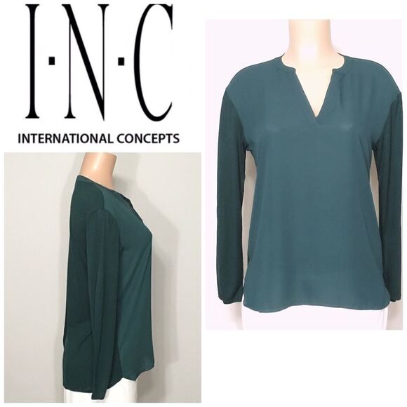 Green long sleeve top. NWOT - Picture 3 of 4